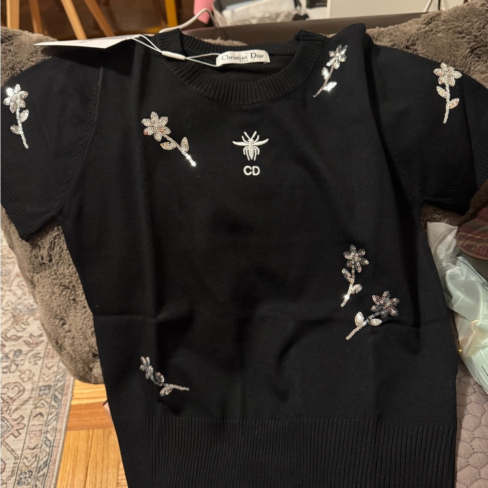 Dior Black Embroidered Sweater
